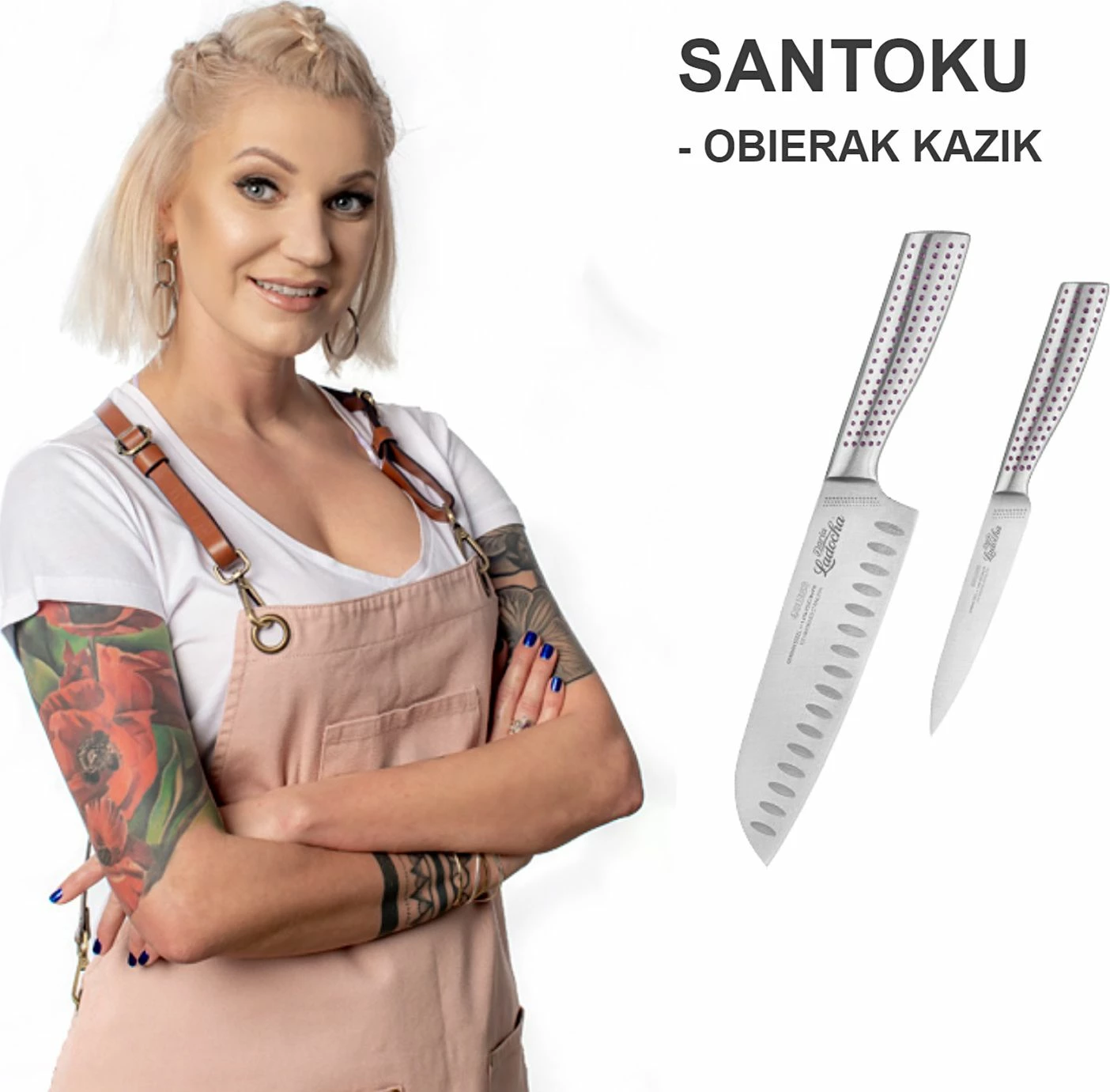 Set thikash kuzhine 4Swiss Daria Ladocha, Santoku 176 mm + Chef 200 mm, 2 copë, çelik