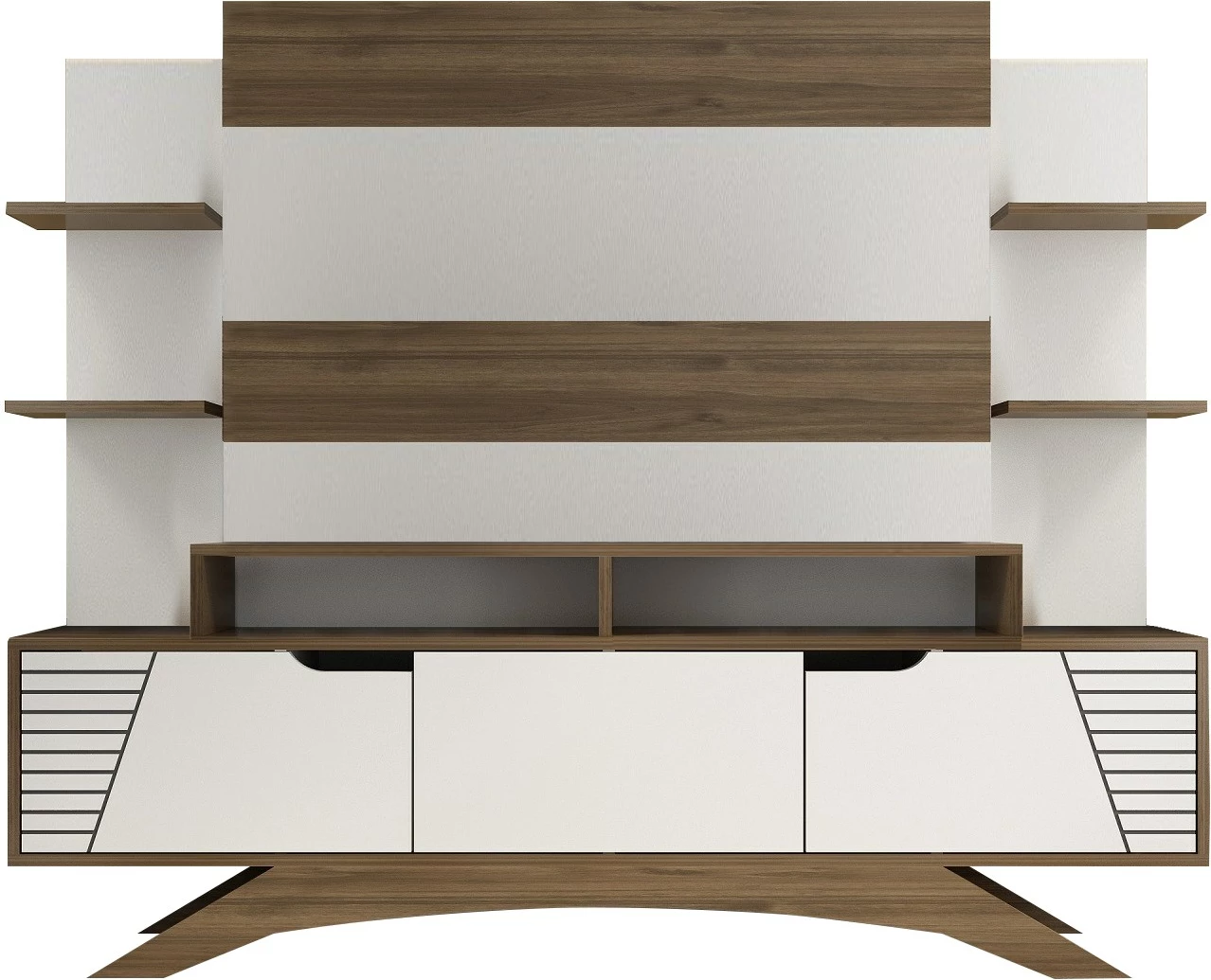 Njësi TV Hanah Home, Deparo, ngjyrë arre dhe e bardhë