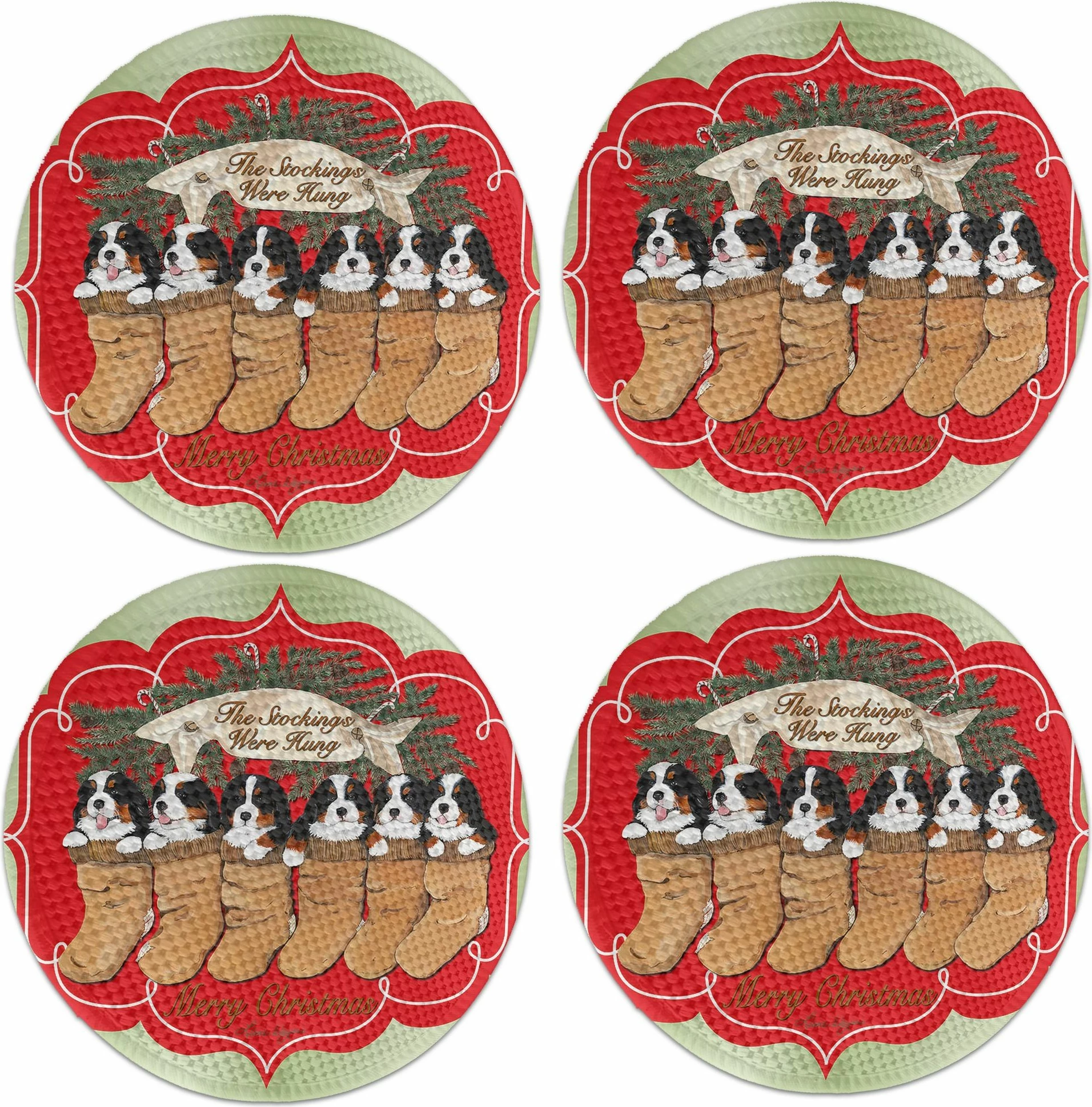 Set nënshtruesish për tavolinë, shumëngjyrëshe, Hermia Concept, 4 copë, 37cm