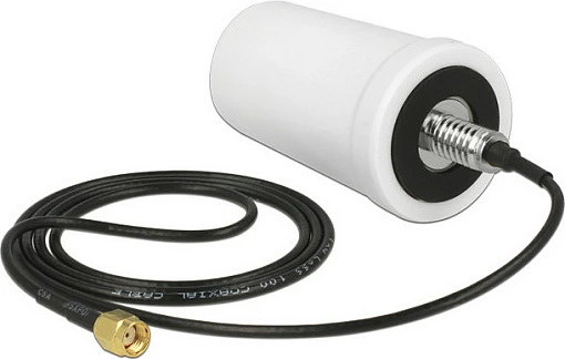 Antenë Wi‑Fi DeLOCK 88985, 3 dBi, RP-SMA, 2.4/5 GHz, kabllo 1 m, e zezë/bardhë