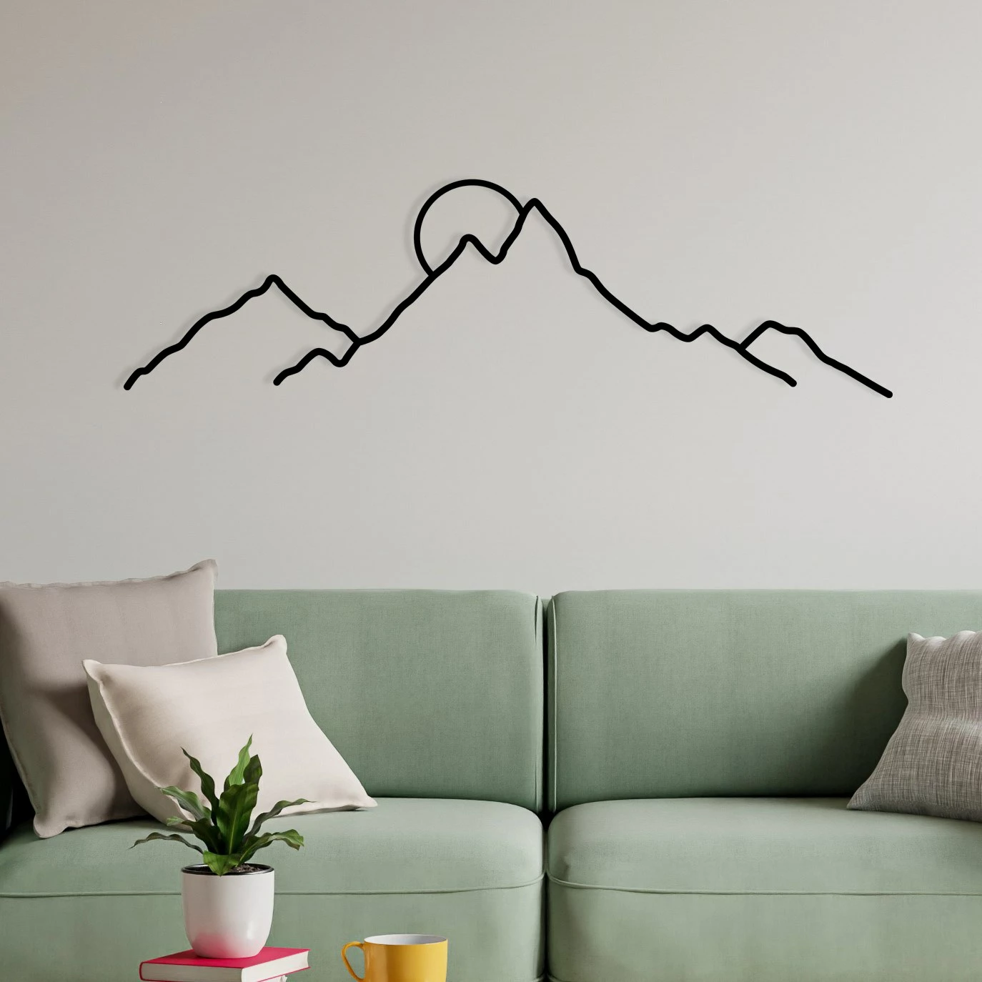 Aksesor dekorativ metalik për mur, Wallity Ayers, ngjyrë e zezë, 100x29cm