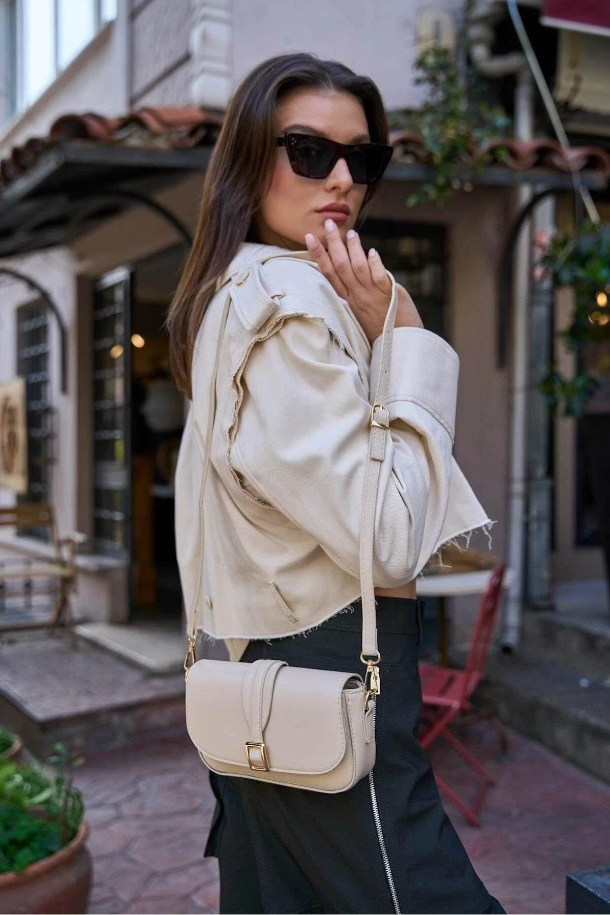 Çantë shpatulle Zoozie Bags, krem, MK1020022KV10-003