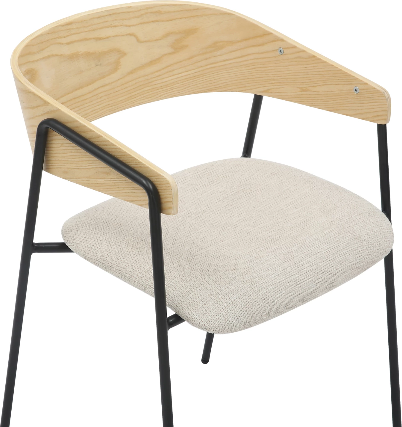 Karrige për ngrënie KORIN FH9975.01 metal-bezhë, dru, 54x51x72.5H cm, set prej 2 copë