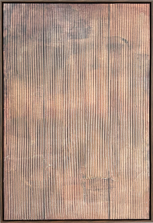 Dekor muri PLOW, pikturë në kanavacë, kafe e errët, MDF, 60x90x4cm