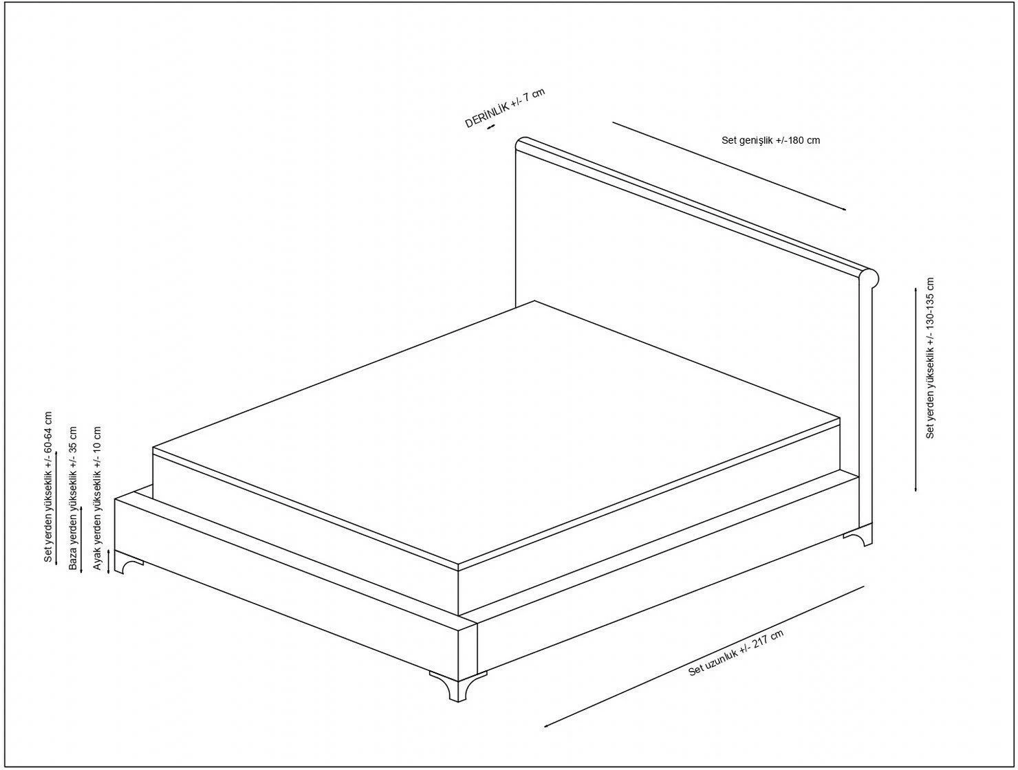 Set dysheku, baza dhe shtrati, ngjyrë antracit, Skye Decor, 150x200, deluxe