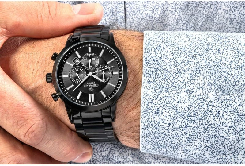 Orë dore meshkuj Giewont GW8510-B2, e zezë