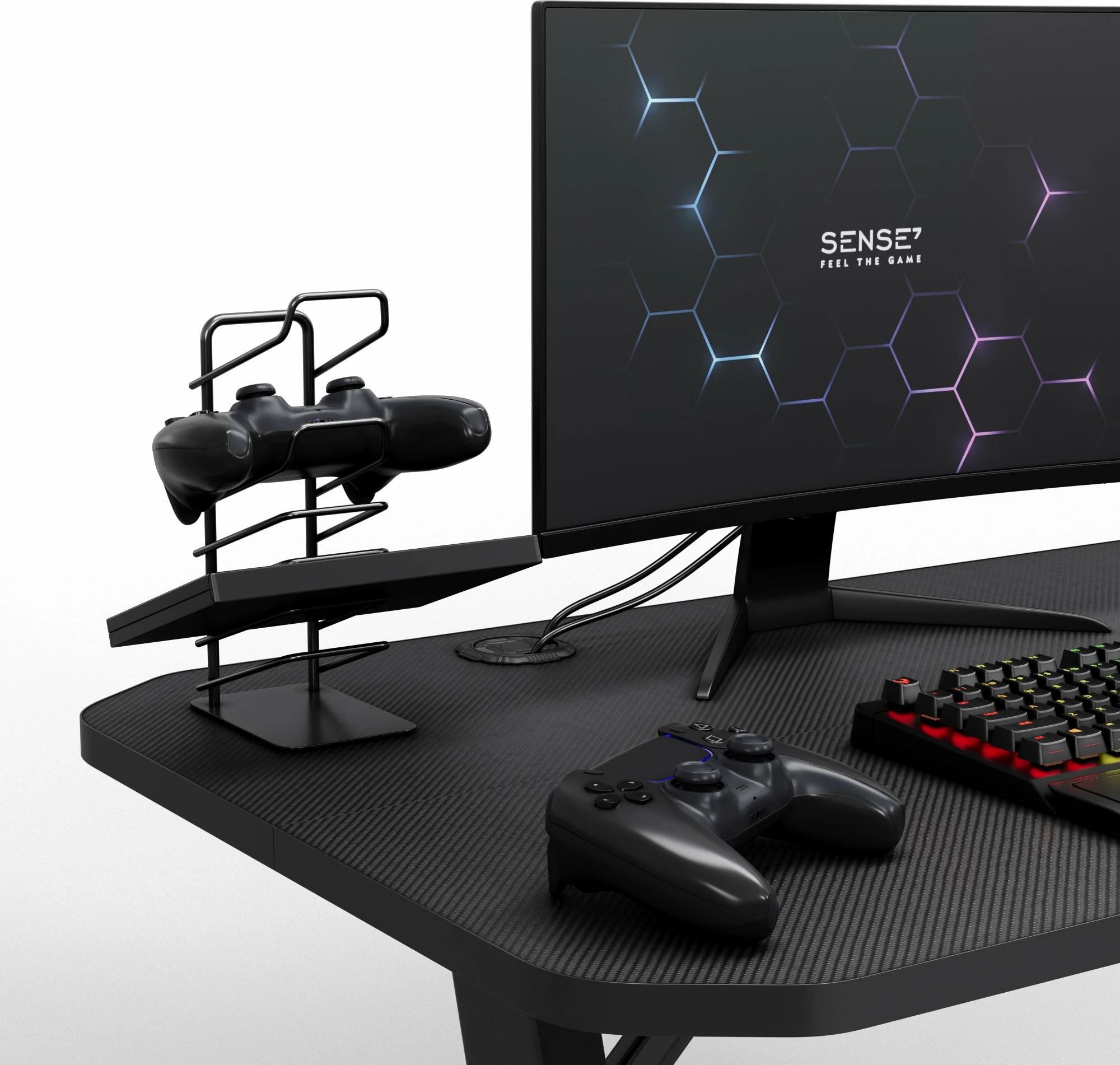 Tavolinë gaming SENSE7 Nomad Basic 140x60 cm, e zezë