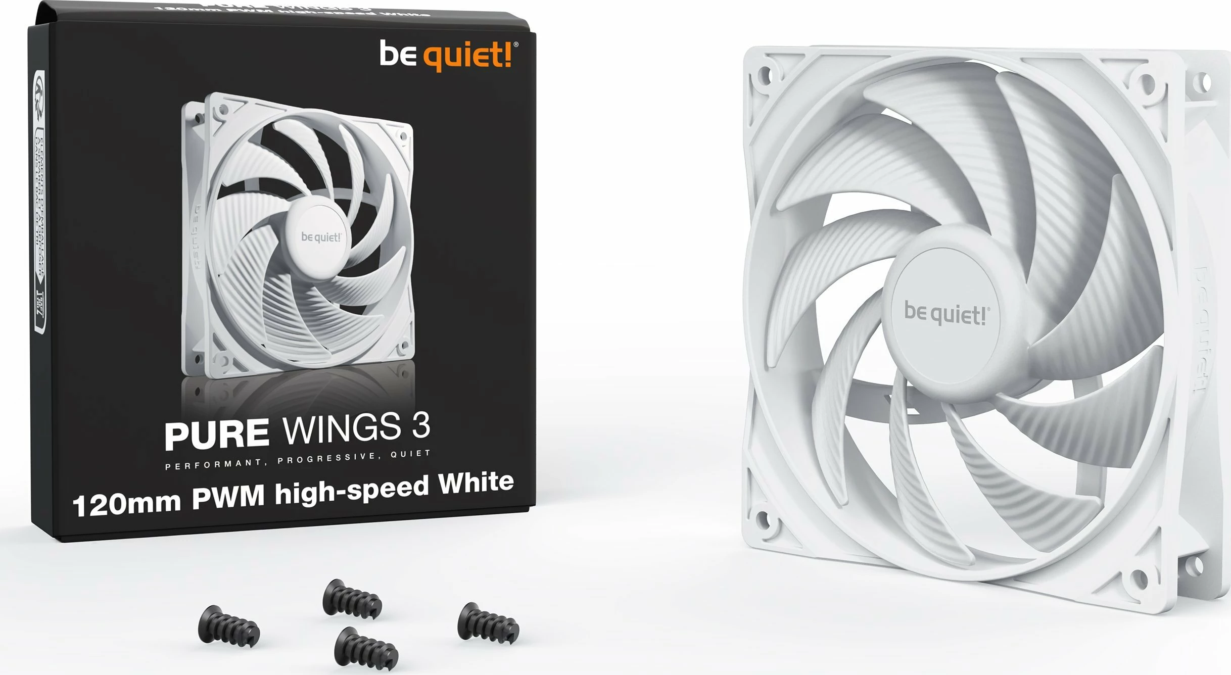 Ventilator PC be quiet! Pure Wings 3 BL111 120mm PWM High-Speed 2100rpm, bardhë, 1 copë