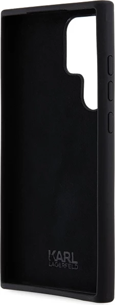 Mbështjellës Karl Lagerfeld Silicone Choupette Metal Pin për Samsung Galaxy S24 Ultra, i zi