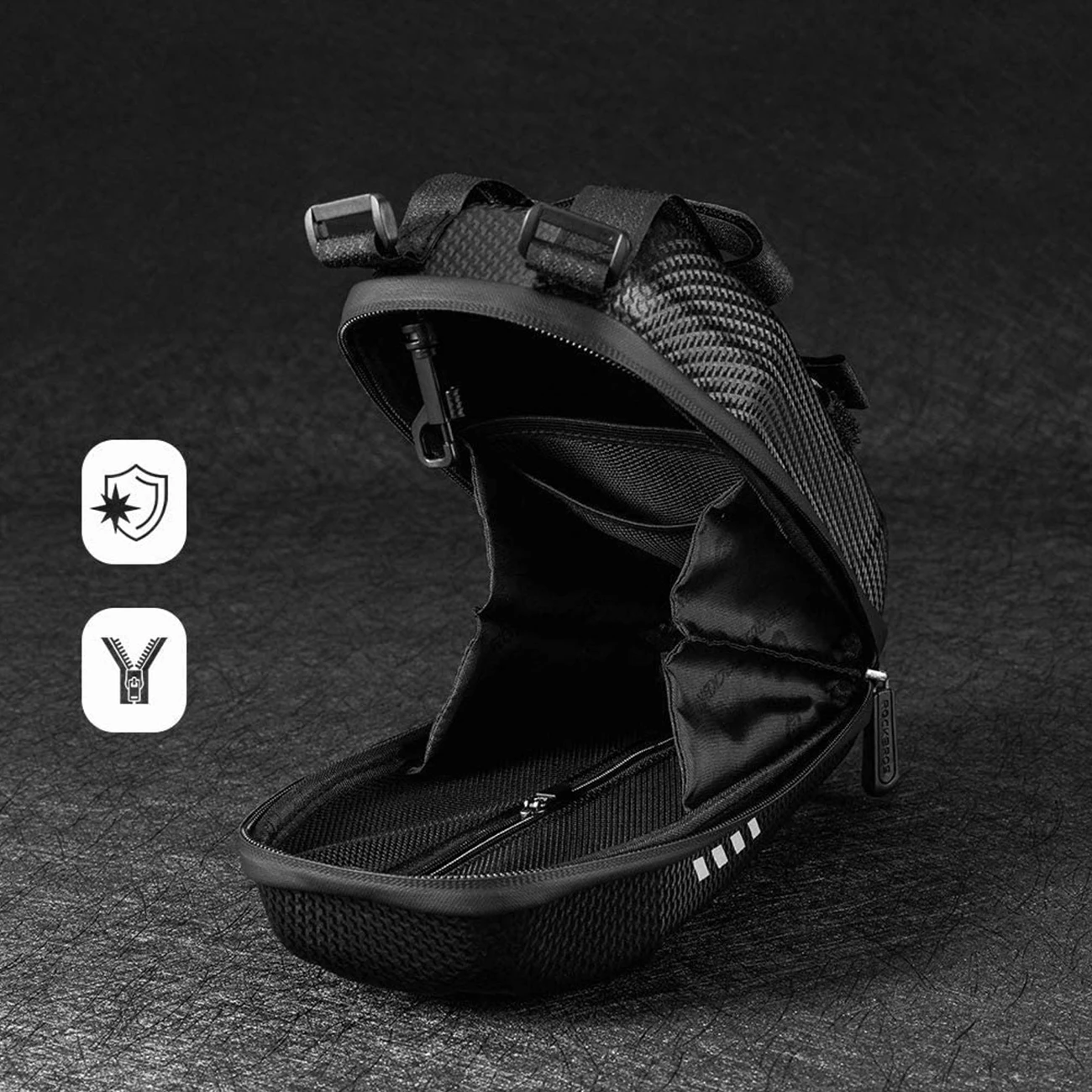 Çantë biçiklete Rockbros B62, 2L, për timon ose kornizë, e zezë