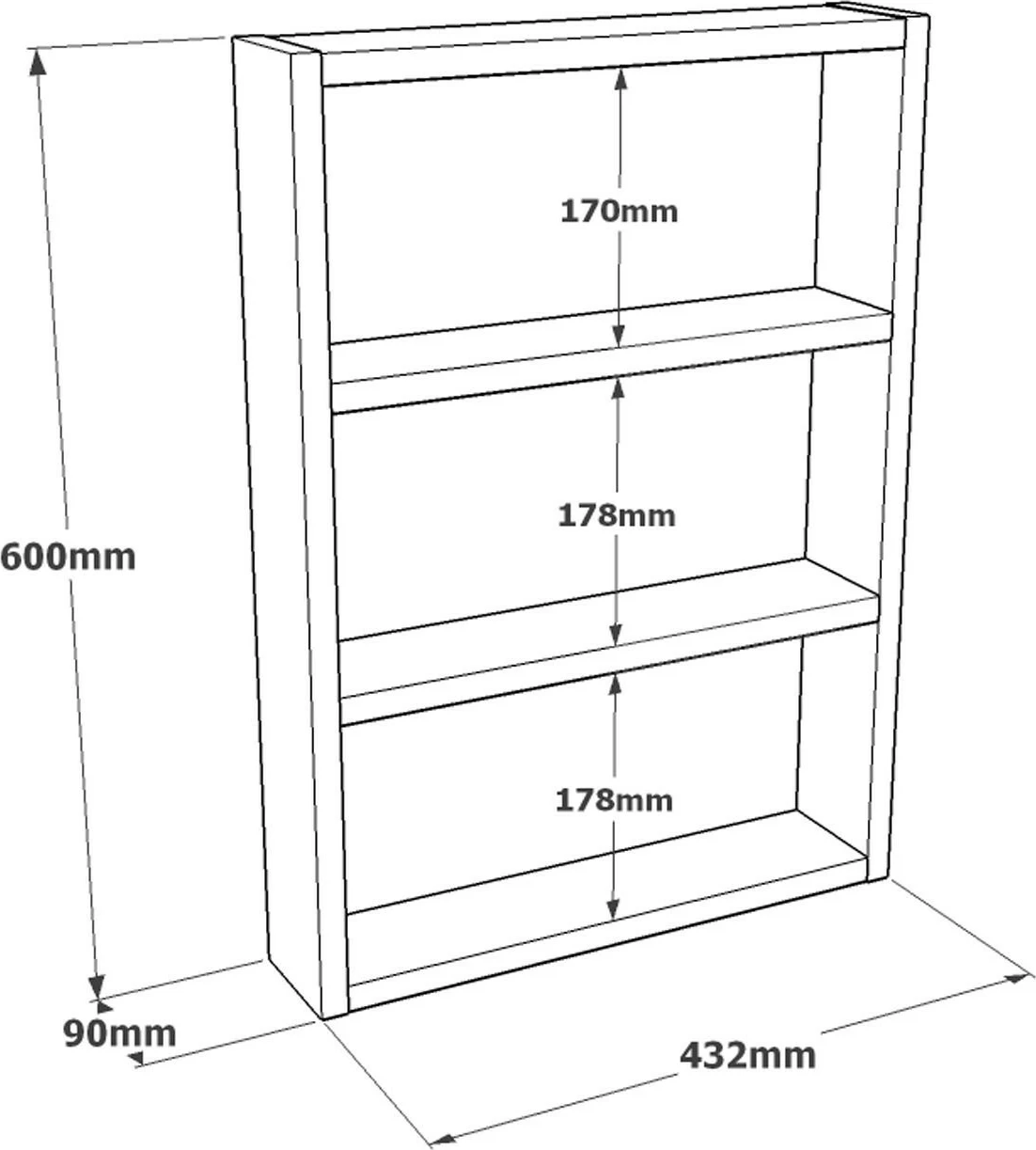 Raft muri Hanah Home, i bardhë, Pr1-W