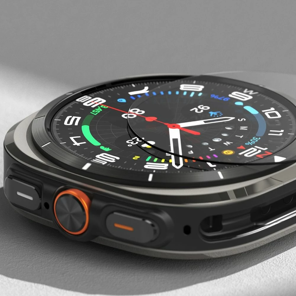 Mbështjellës + xham i temperuar Ringke për Samsung Galaxy Watch Ultra 47mm, Zi, set