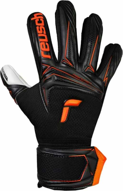 Doreza portieri për fëmijë Reusch Attrakt Advance Finger Support Junior, të zeza