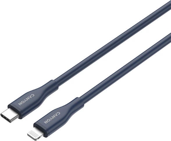 Kabllo USB-C në Lightning CANYON OnWire 60LN CLNM60 1 m 60W MFi, blu e errët