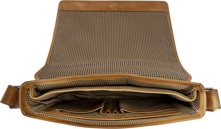 Çantë messenger dbramante1928 Marselisborg 14", lëkurë full-grain, rrip supi, kafe (Golden Tan)