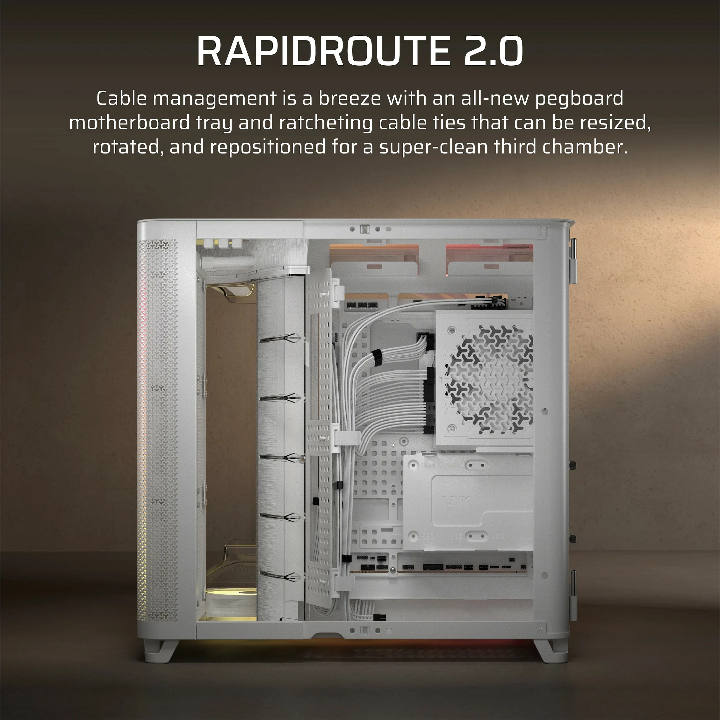Kasë Corsair Air 5400 RS-R ARGB, Midi Tower ATX, e bardhë