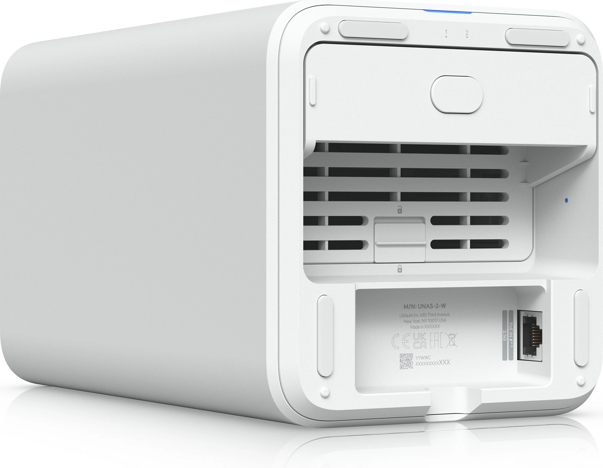 NAS Ubiquiti UNAS-2-W, 2-bay, 4GB RAM, 2.5GbE, i bardhë