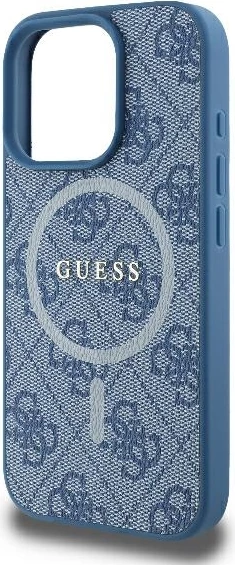 Mbështjellës Guess 4G Ring Classic Logo MagSafe për iPhone 16 Pro, Kaltër