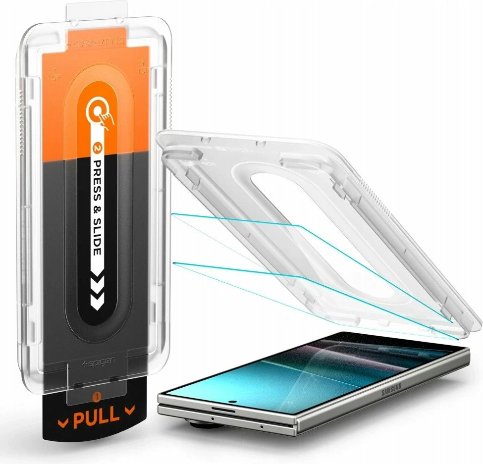 Xham mbrojtës ekrani Spigen Glas.TR EZ Fit Pro HD për Samsung Galaxy Z Fold 7, transparent, set 2 copë
