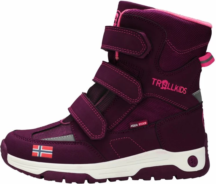 Çizme dimri për fëmijë Trollkids, të kuqe/vjollcë