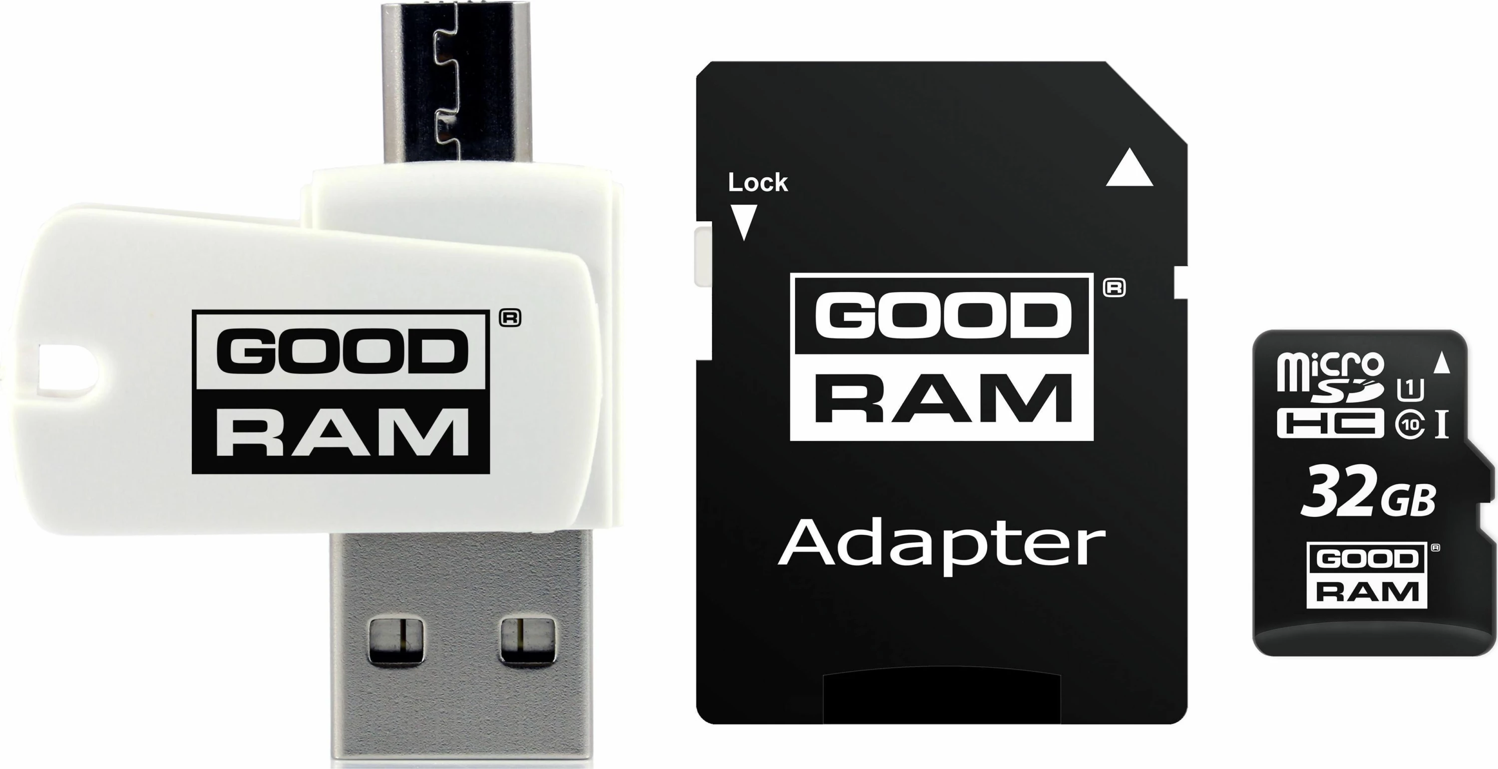 Kartë memorie GoodRam All in One microSDHC 16GB Class 10 UHS-I/U1, me adapter SD + lexues karte (M1A4-0160R12)