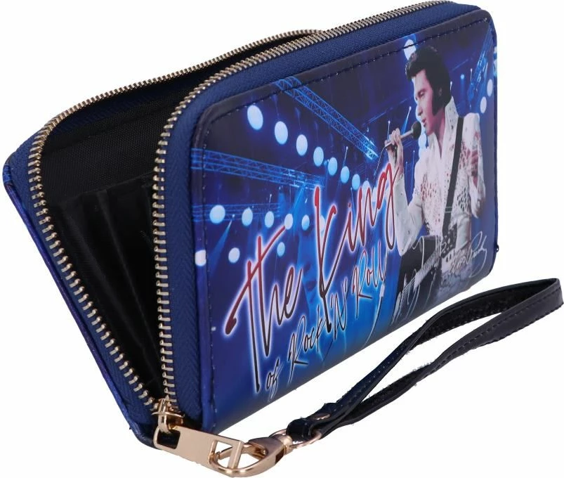 Portofol me zinxhir NEMESIS NOW Elvis The King of Rock'n'Roll, blu e errët