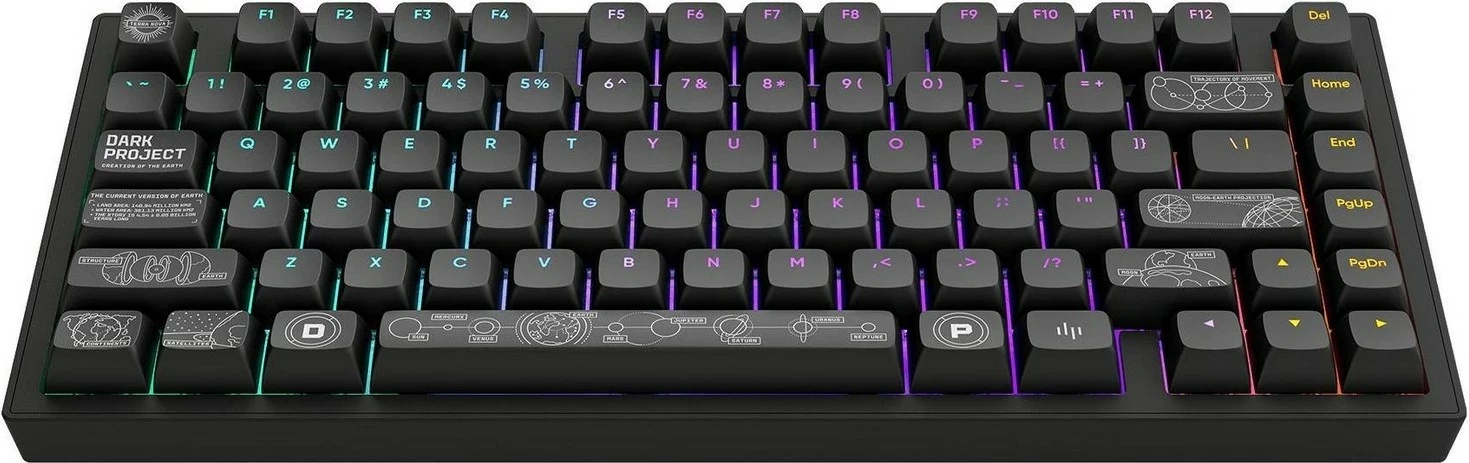 Tastierë Dark Project ALU Terra Nova Wireless, RGB, e zezë