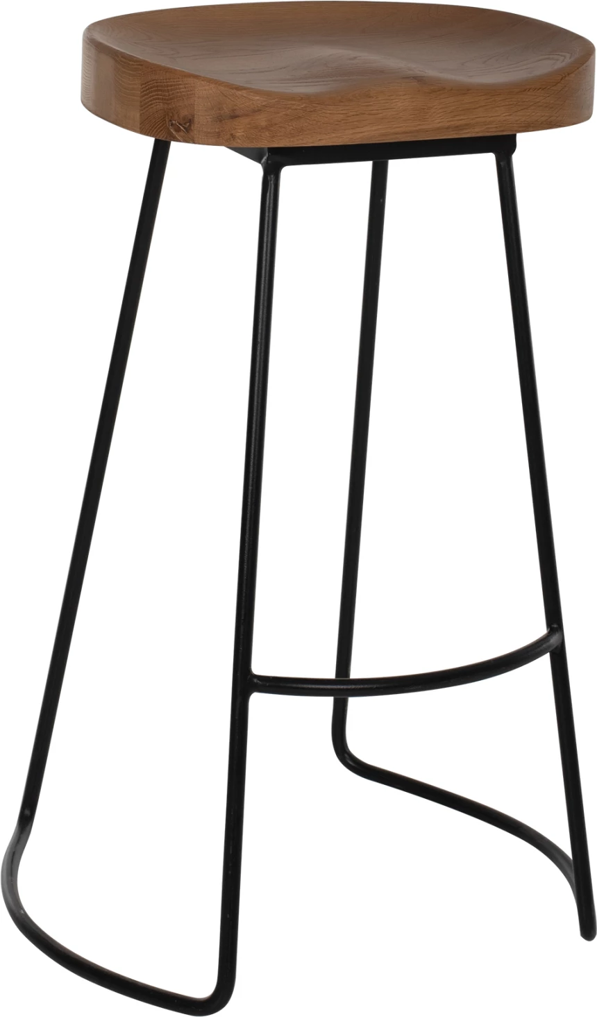 Karrige për bar, dru-metal natyral-e zezë, 45x36x71H cm, FH9333.01