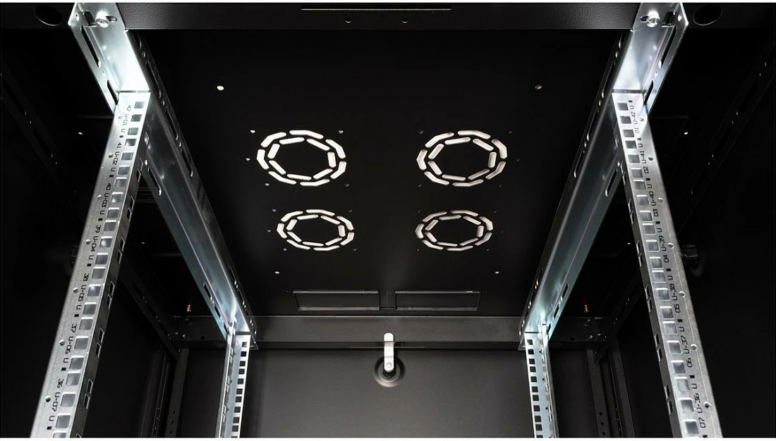 Kabinet rrjeti ROLINE Basic 42U, 19", 800x800mm, derë xhami, 600kg, i zi
