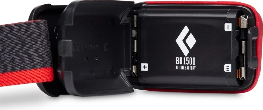 Dritë koke Black Diamond Cosmo 350, e zezë, me rrip të kuq