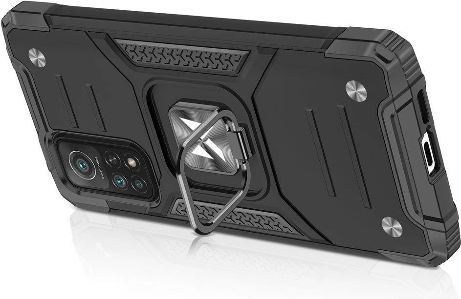 Mbështjellës Wozinsky Ring Armor Tough Hybrid për Xiaomi Poco M4 Pro 5G / Redmi Note 11 5G / Redmi Note 11T 5G / Redmi Note 11S 5G, i zi