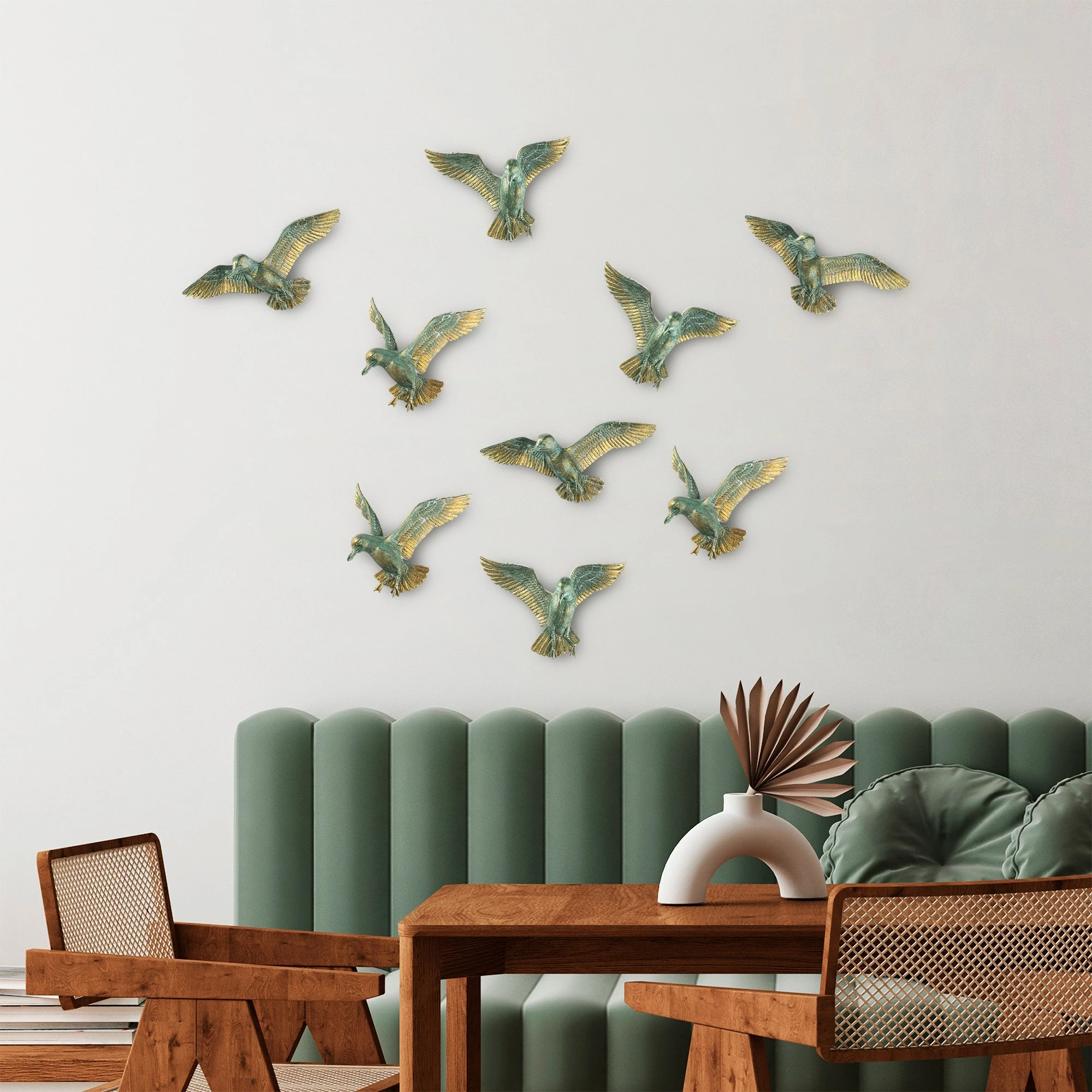 Objekt dekorativ Aberto Design, BIRDS 1, shumëngjyrësh, set prej 3 copash