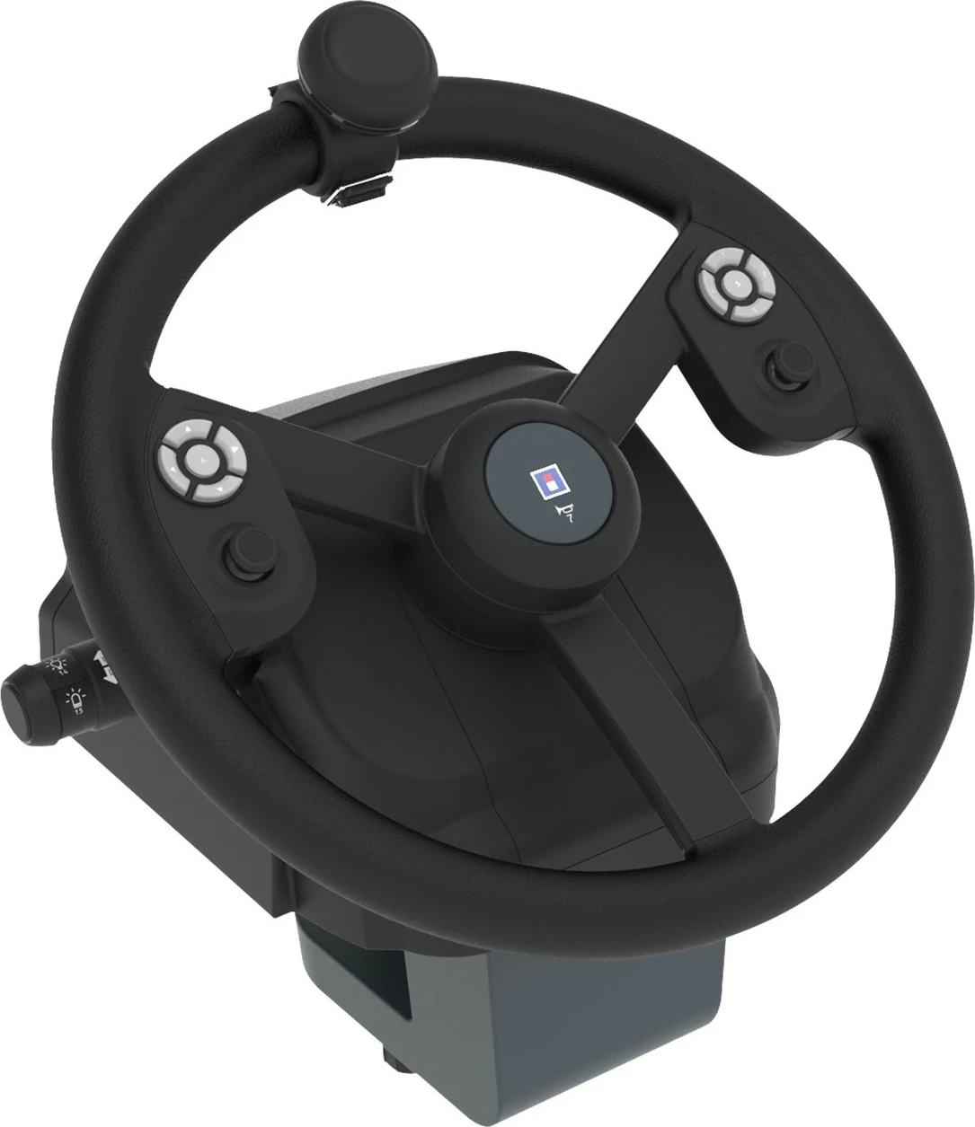 Set kontrolli simulimi HORI Farming Vehicle Control System (MPN 81005091221), timon 34 cm 900° + 3 pedale + konsolë anësore me joystick USB, i zi