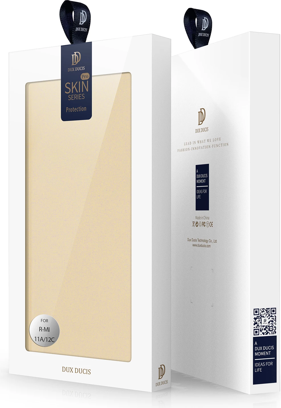 Mbështjellës Dux Ducis Skin Pro për Xiaomi Redmi 11A / Poco C55 / Redmi 12C, me kapak, xhep kartele, gold