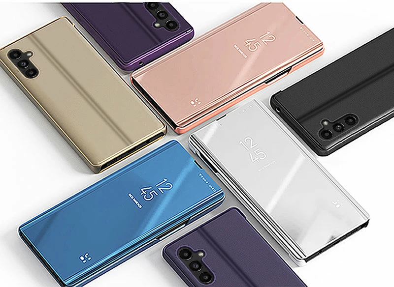 Mbështjellës Hurtel Clear View Case për Samsung Galaxy A54 5G, rozë