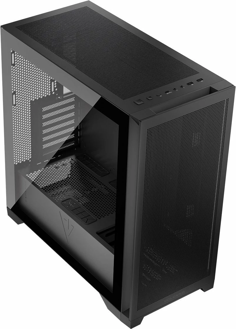 Kasë Modecom Volcano Expanse S MIDI, Midi Tower ATX/mATX/Mini-ITX, pa furnizues rryme, USB-C, e zezë