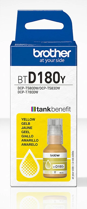 Shishe boje Brother BTD180Y, për DCP-T580DW/T583DW/T780DW, 5000 faqe, e verdhë