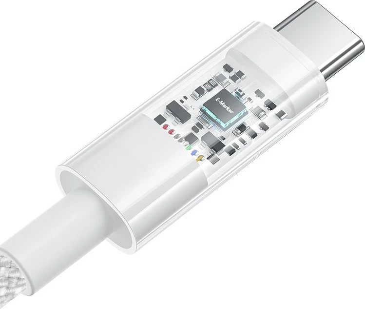 Kabllo Baseus Gem USB C në USB C, 1 m, 100 W, Bardhë