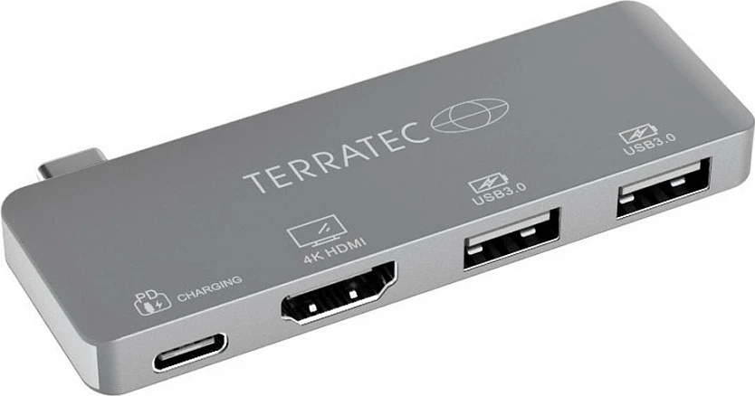 Adapter USB-C TerraTec Connect C4, HDMI 4K, 2x USB 3.0, USB-C PD, argjendtë