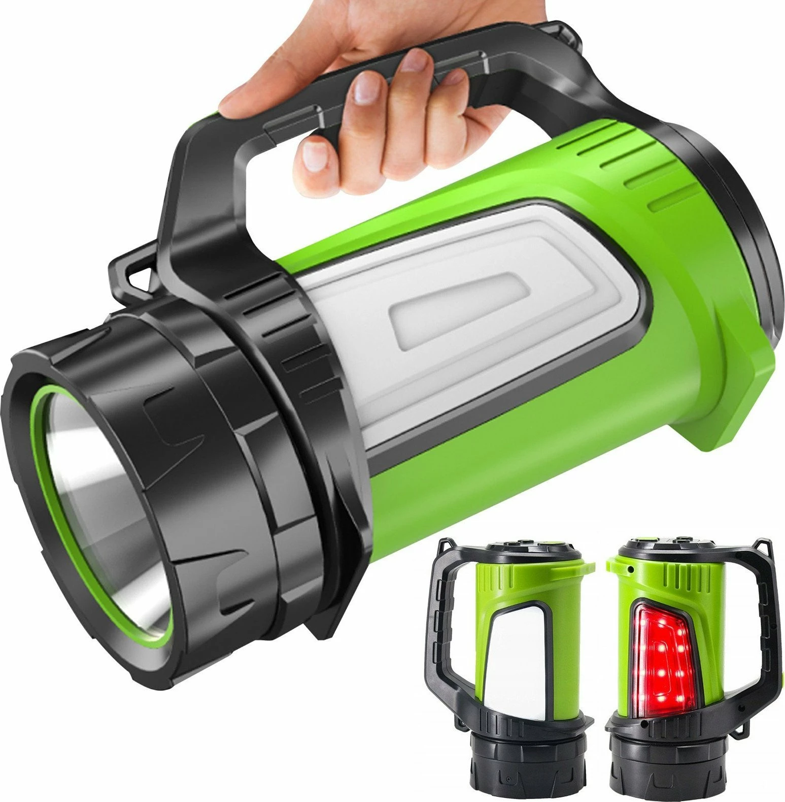 Llambë kampingu/llambë dore LED Maclean MCE345, 5W XM-L-T6, 250 lm, 6500K, 3 mënyra ndriçimi, funksion powerbank 4500mAh, e zezë-jeshile