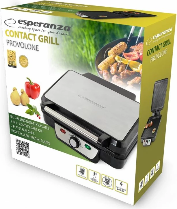 Grill elektrik tavoline Esperanza Provolone EKG007, inox