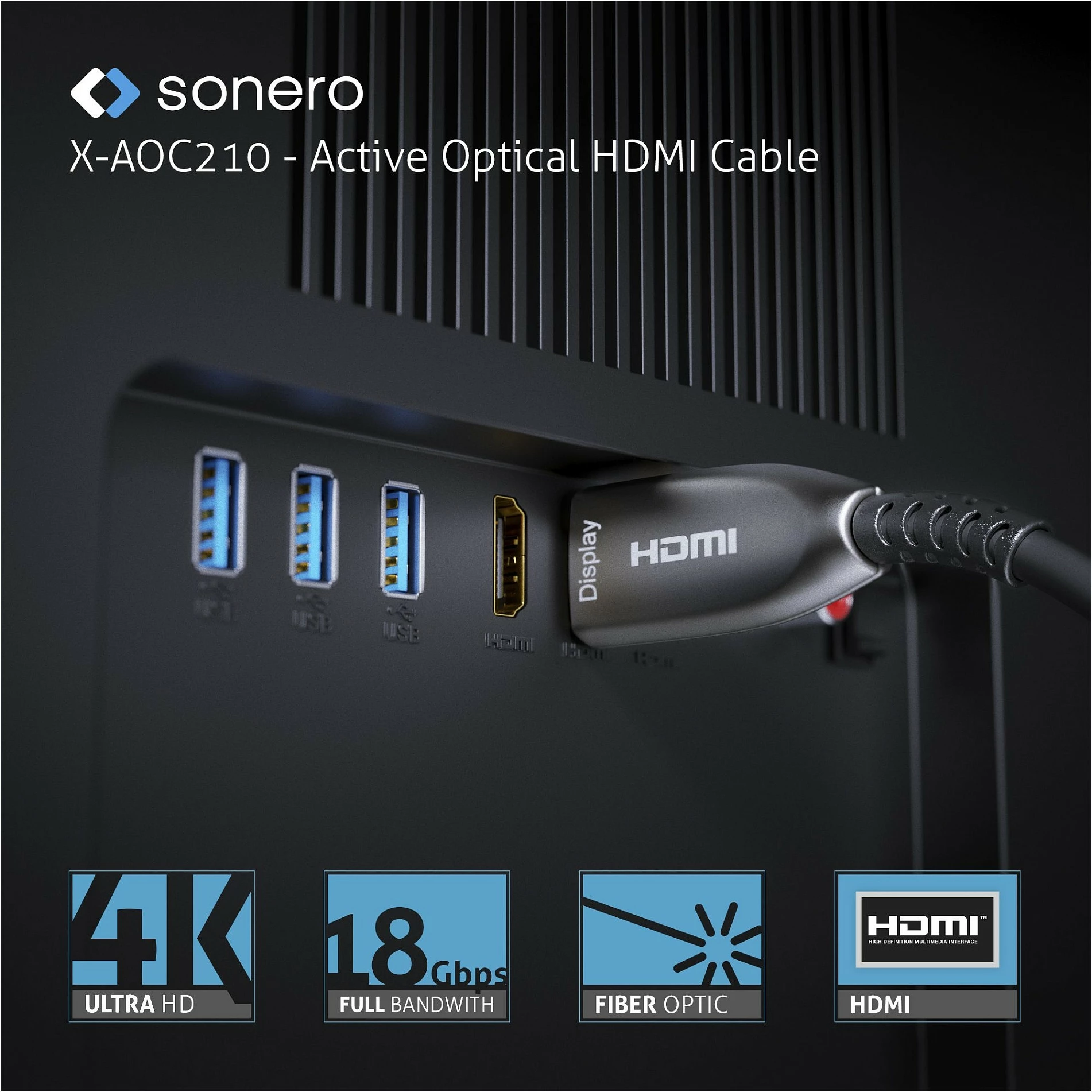 Kabl HDMI PureLink sonero, 10m, 4K@60Hz, HDMI 2.0b, AOC, i zi