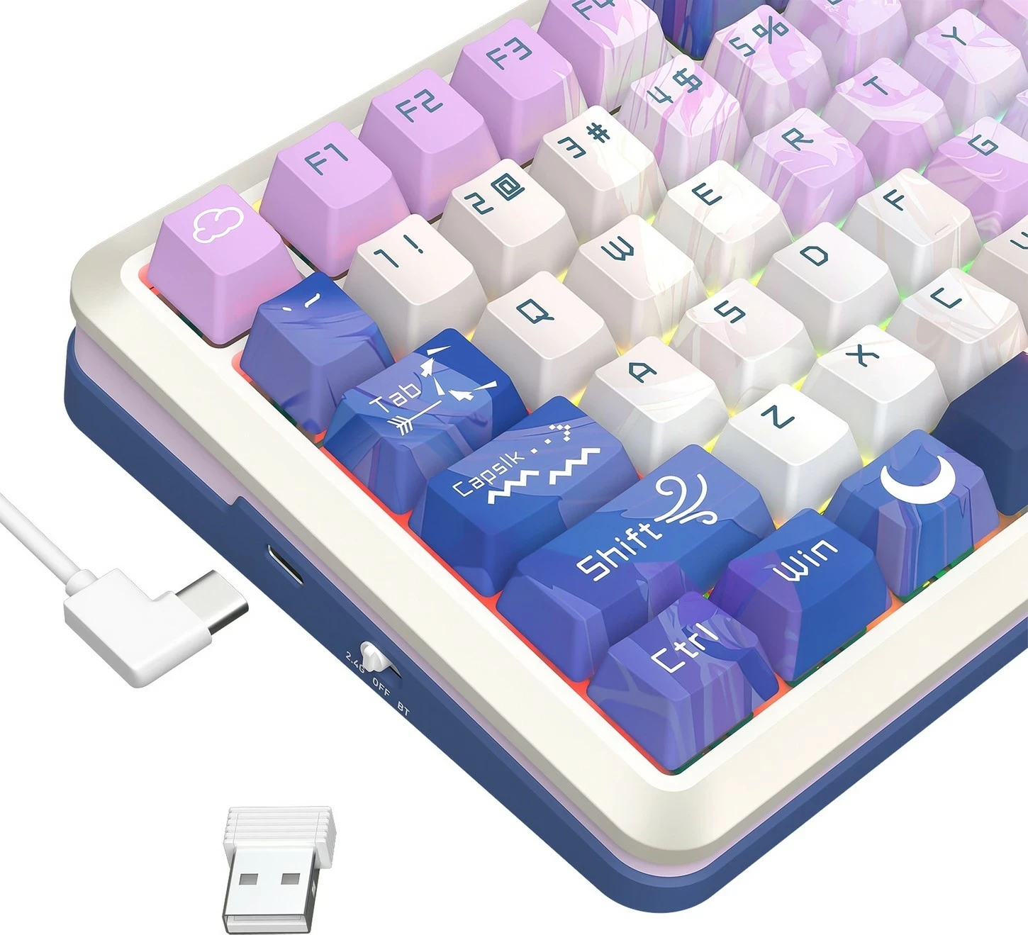 Tastierë mekanike Redragon Flekact Pro K708AK-RGB-PRO, 75%, RGB, wireless/wired, purple