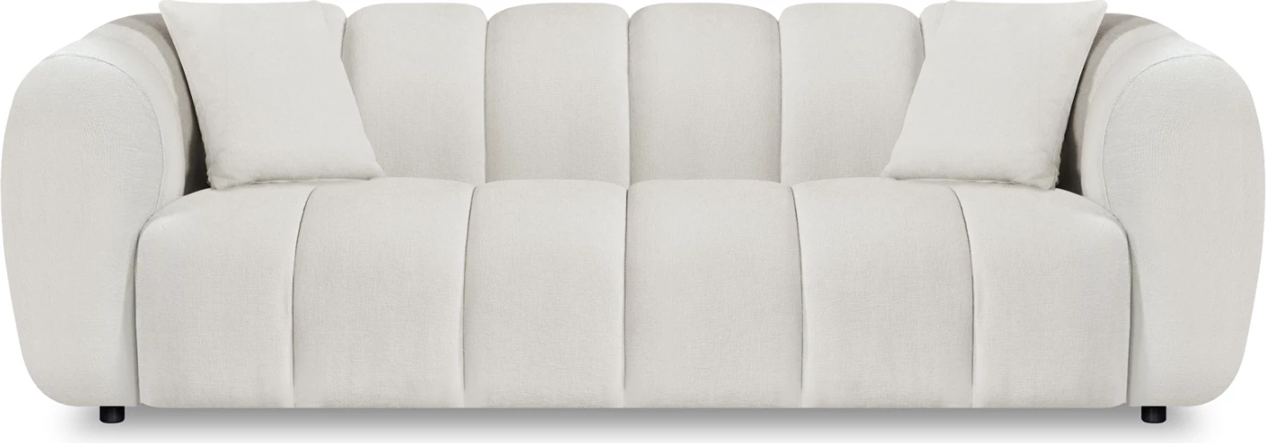 Divan treshe OPALE, material bezhë e çelët, CD3319.02, 230x96x76cm