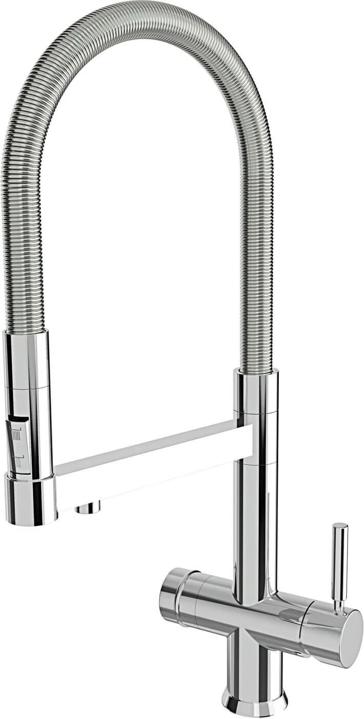 Rubinet me dush që tërhiqet Voden, krom