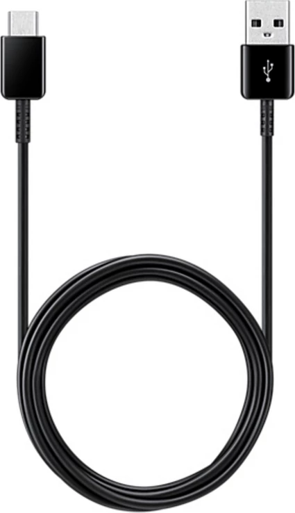 Kabllo USB-A në USB-C, Samsung, EP-DG930IBEGWW, karikim dhe transfer të dhënave, e zezë