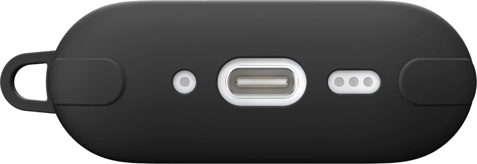 Mbështjellës AmazingThing Omni Case Titan për Apple AirPods Pro 3, silikon, me karabinë, kompatibil me karikim wireless, i zi