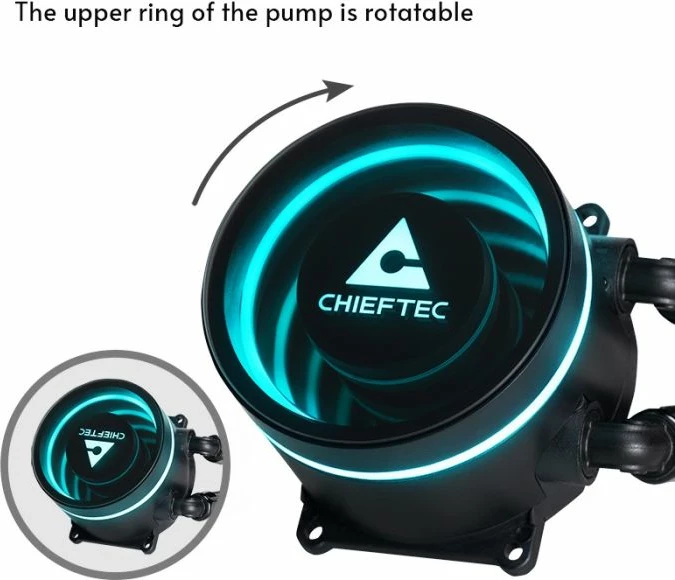 Ftohës uji AIO për CPU CHIEFTEC Iceberg CLC-240-RGB 240mm A-RGB, i zi