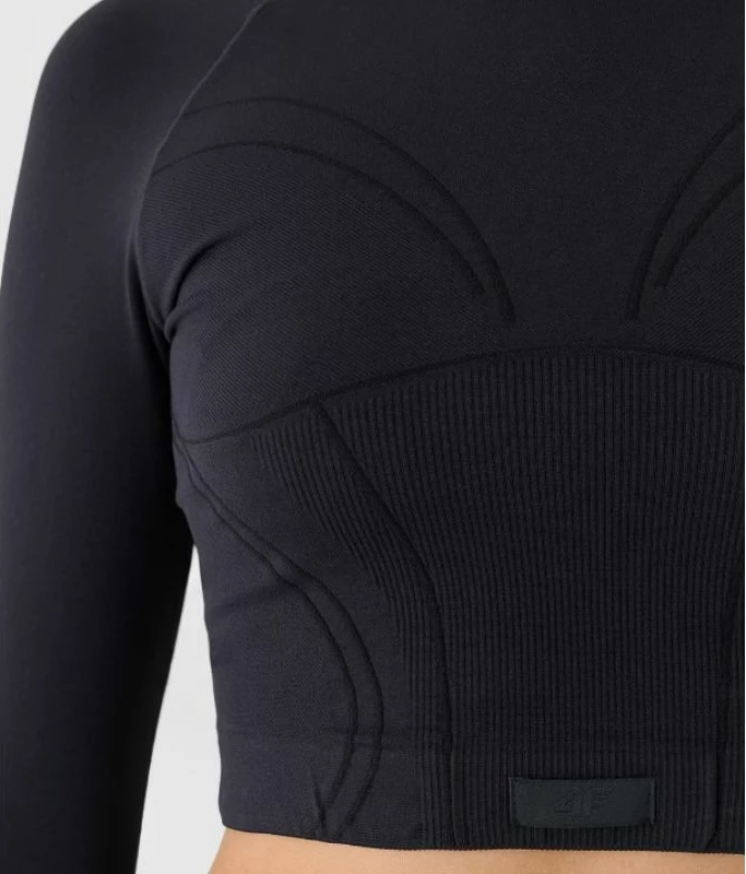 Maicë me mëngë të gjata për femra 4F, e zezë