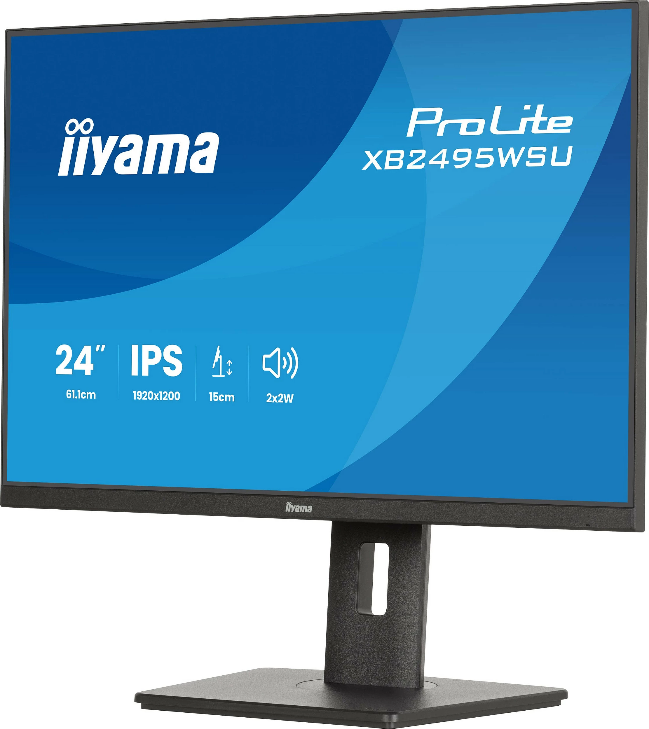 Monitor iiyama ProLite XB2495WSU-B1, 24.1" IPS, 1920x1200, USB hub, altoparlantë, i zi